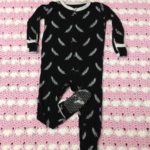 Kickee Pants Footie in Midnight Falling Feathers